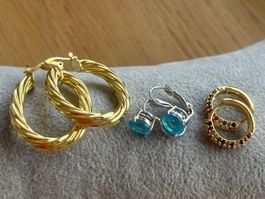 Luxus Elegante Ohrstecker Ohrschmuck  Farbe: Gold Zirkonia