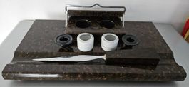 ART DECO Schreibtischgarnitur aus Brünettafels um 1930