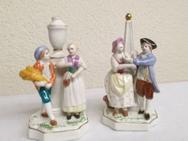 2 Niderviller Porzellan, Fayence Figuren