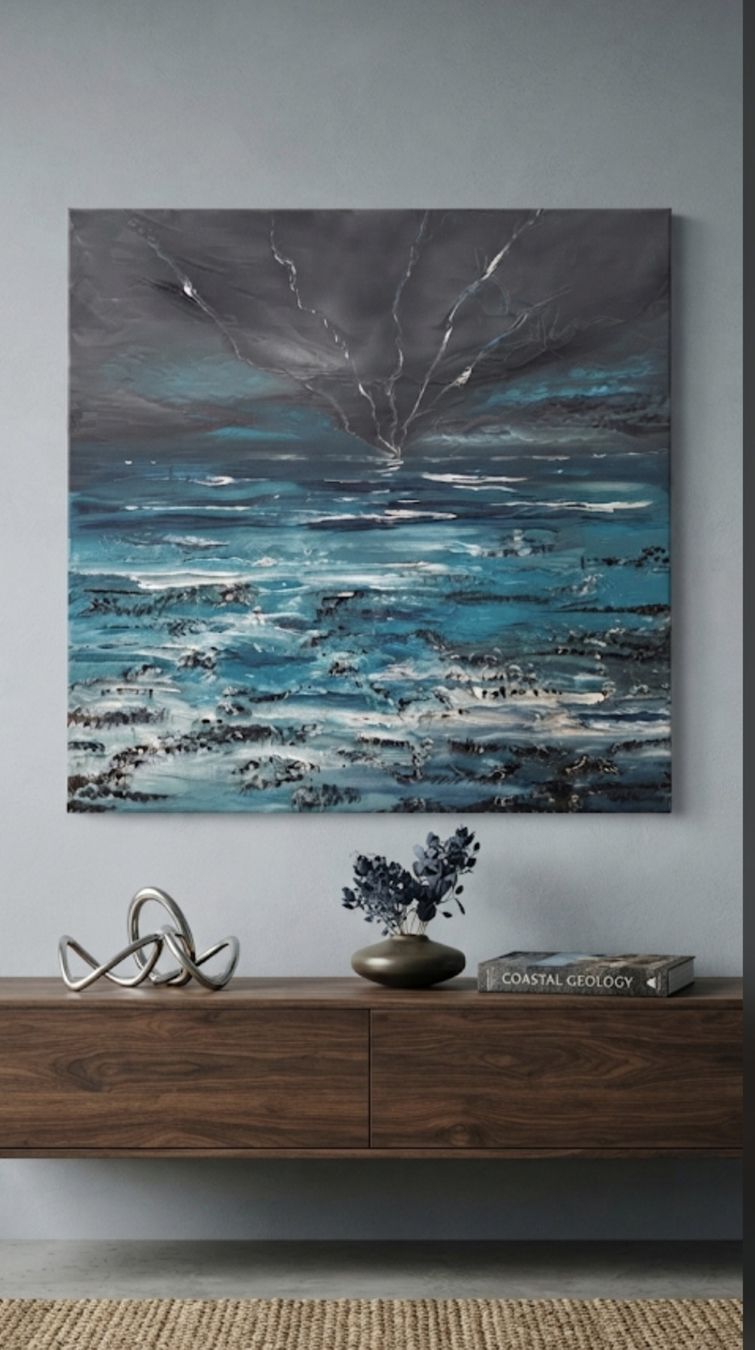 Dipinti: Gemälde Meer Gewitter handmade 80×80 – Nuovo (secondo la descrizione) da Riehen venduto da Steinbock1970 1