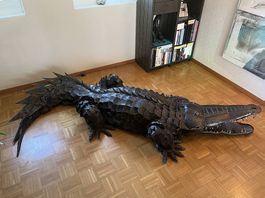 Metalskulptur "Krokodil" des CH Künstlers John A. Tobler
