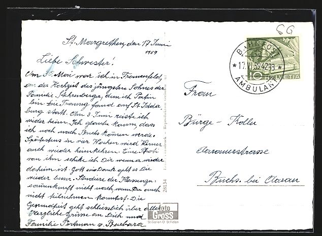 Cartoline postali: St. Margrethen, Strassenpartie mit Gesch – Usato da Berlin venduto da bartko-reher 1