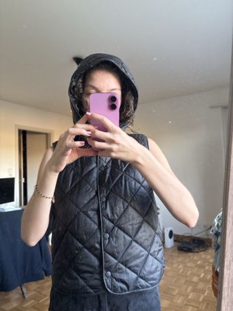 Quilted Vest Black Sleeveless Jacket Like New Condition