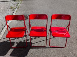 3x Vintage red chairs Ikea Ted replica - Used