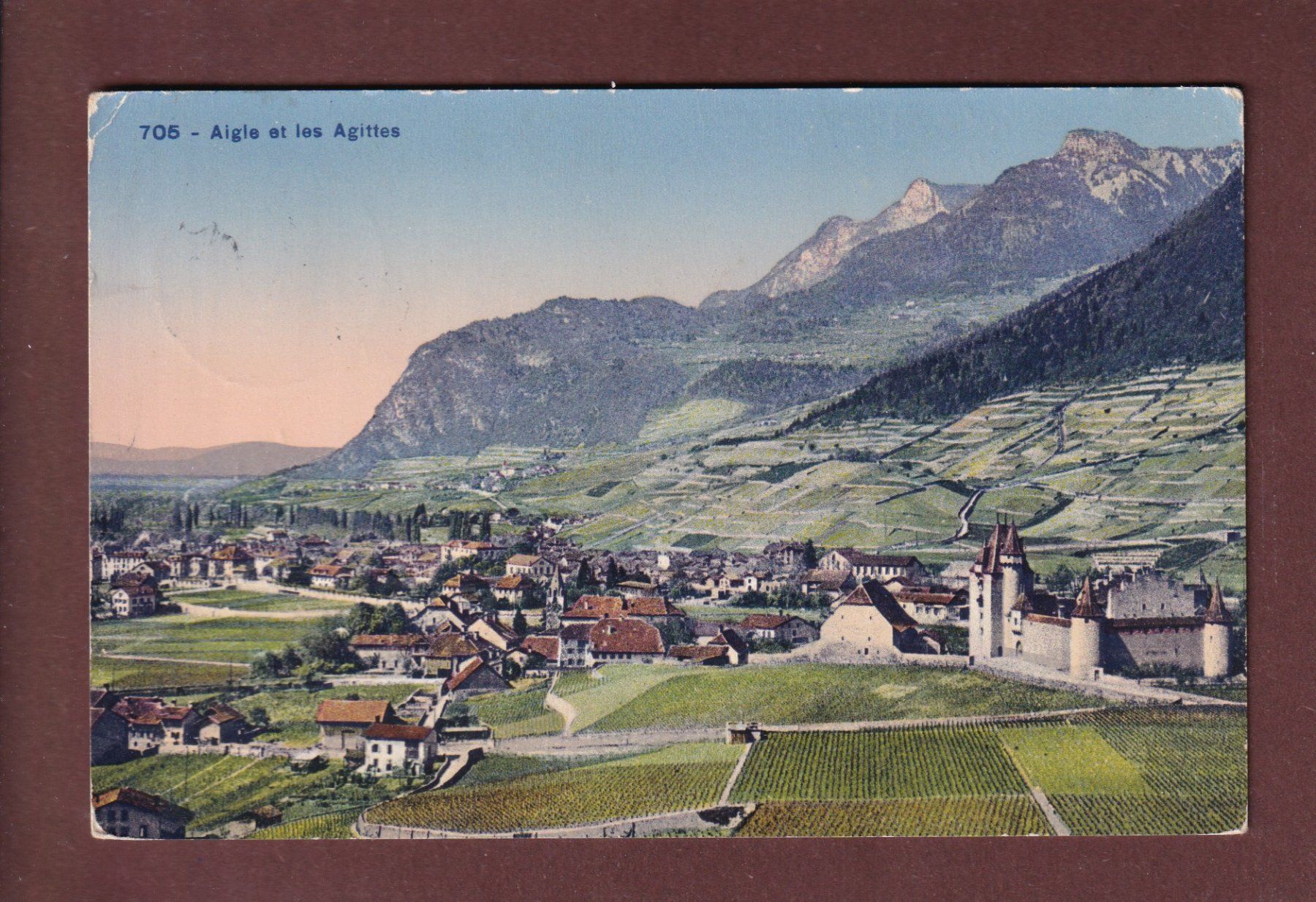 Ansichtskarten: AIGLE et les Agittes - 1947 – Gebraucht aus Pully von nicecards-shop