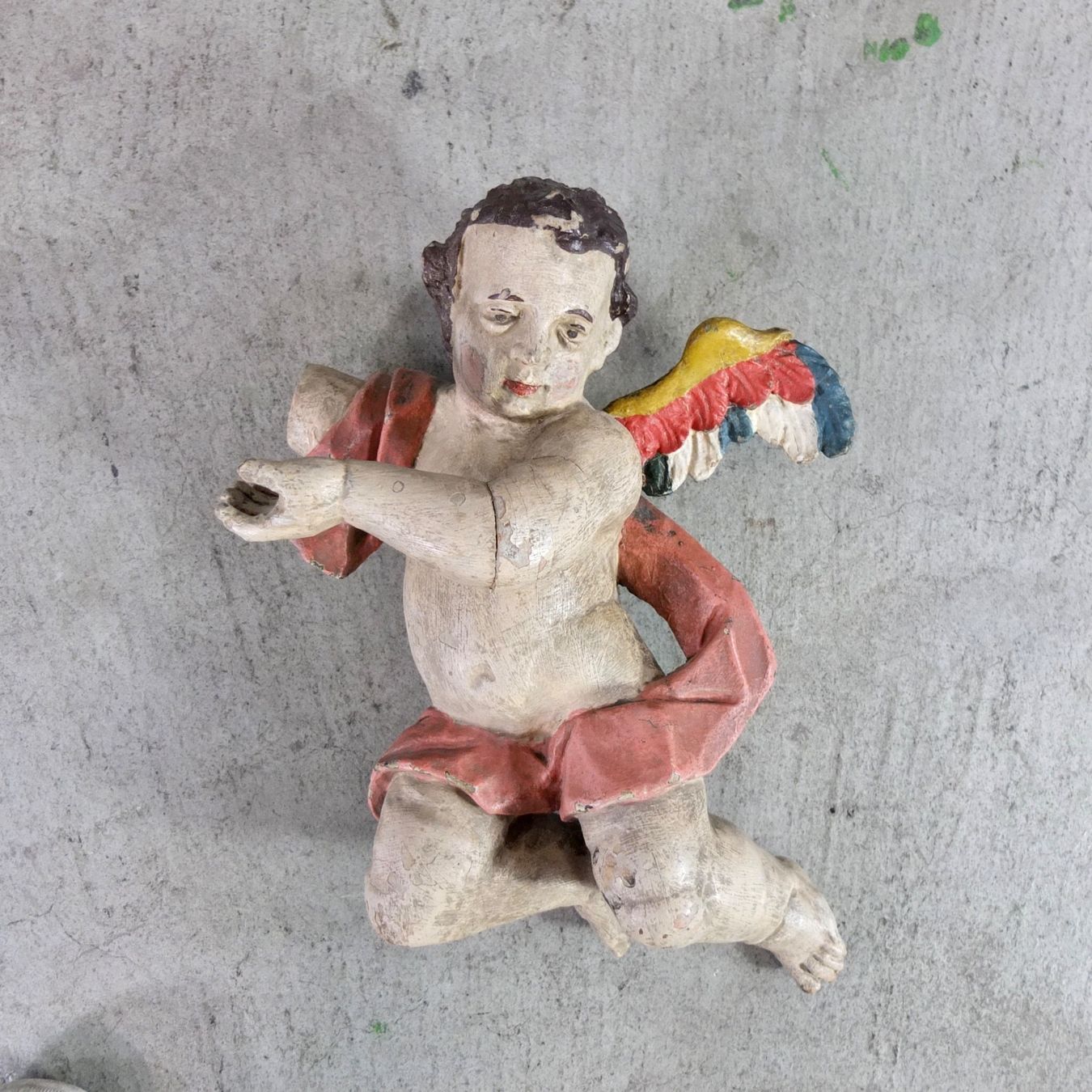Sculture & Statue: Antiker barocker Engel / Putto, Holzskulptur polychrom – Usato da Basel venduto da Brocki-auf-dem-Wolf 3