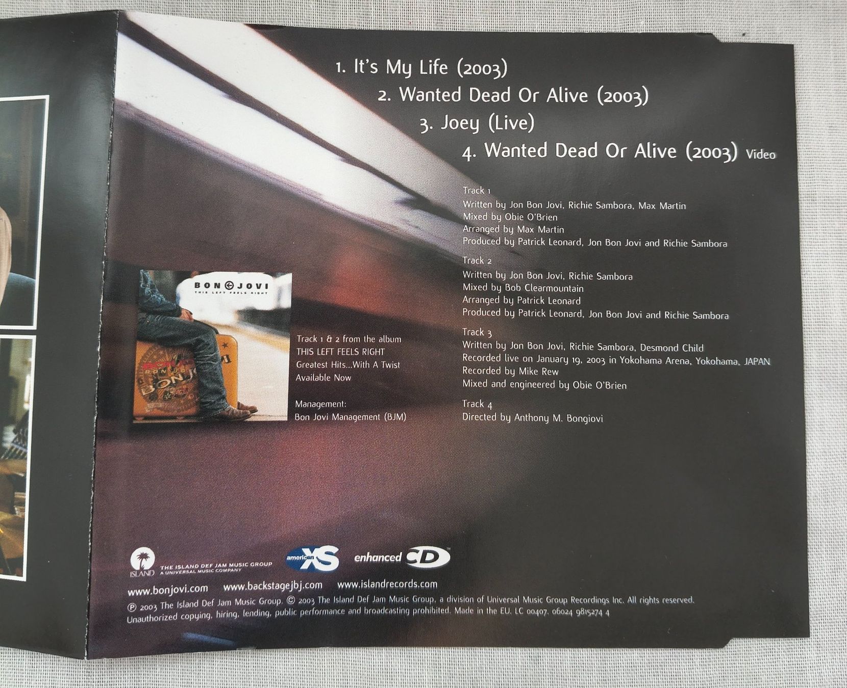 CD: CD "BON JOVI - IT'S MY LIFE" – Usato da Binningen venduto da mar_2jlr 4