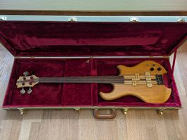 Bass Eko BX-7 fretless Natural Pine im Alembic Stil