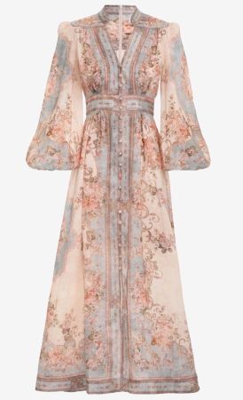 Linen Blend Midi Dress