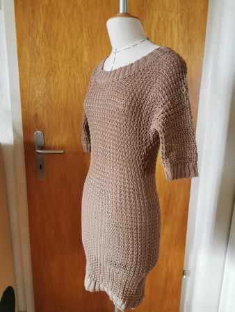 Strickkleid beige, Baumwolle, XXS