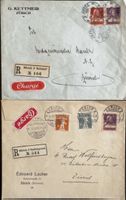 2 Schweiz R-Briefe Zürich 1919/1922 Charge Einschreiben