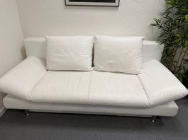 Weisses Ledersofa ausziehbar 