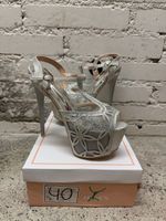 High Heels Silver Rhinestone Size 40 New in Box