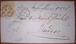 Sitzende Helvetia mit Zierstempel Zürich 