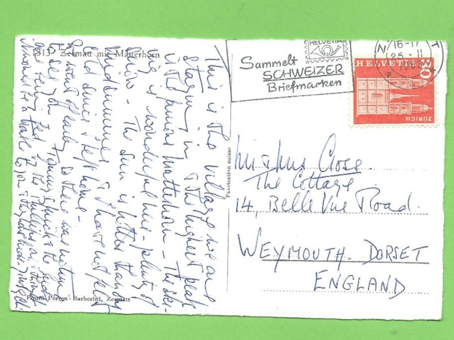 Cartoline postali: Zermatt mit Matterhorn – Usato da Zürich venduto da t24_de 1