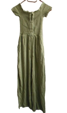 Gr. 34 AMISU leichter Jumpsuit khaki weite Beine