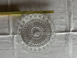 Vintage Kristall Servierteller, 20cm Durchmesser, neuwertig