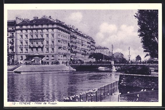 Cartoline postali: AK Genève, Hotel de Russie, 1933 – Usato da Berlin venduto da bartko-reher