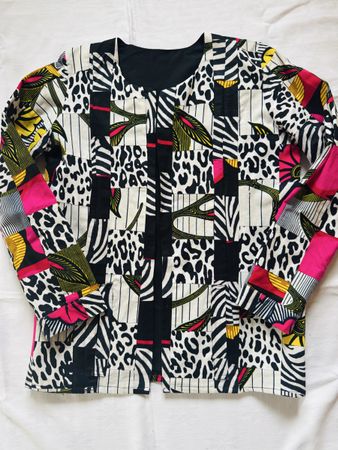 Veste patchwork en wax – fabrication Sénégal – taille M