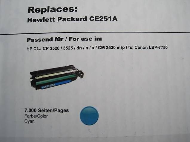 Druckerpatronen & Toner: Cartouche HP CE251A Cyan – Gebraucht aus Grolley von Qayer 1