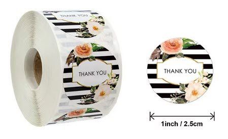 Autocollants: 100 Stk. "Thank You" Sticker, 2.5cm – Neuf avec emballage d'origine à Zollikofen par Blackie 1