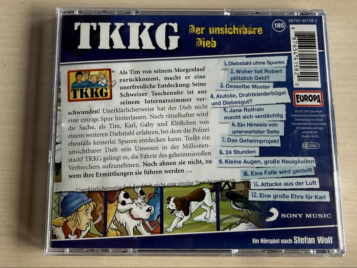 CDs: TKKG - Der unsichtbare Dieb, Folge 185 – Gebraucht aus Oberried Brienz von Chyara 1