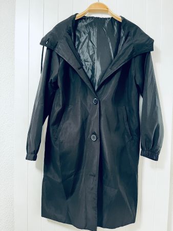 Übergangsjacke mit Kapuze schwarz, Grösse S