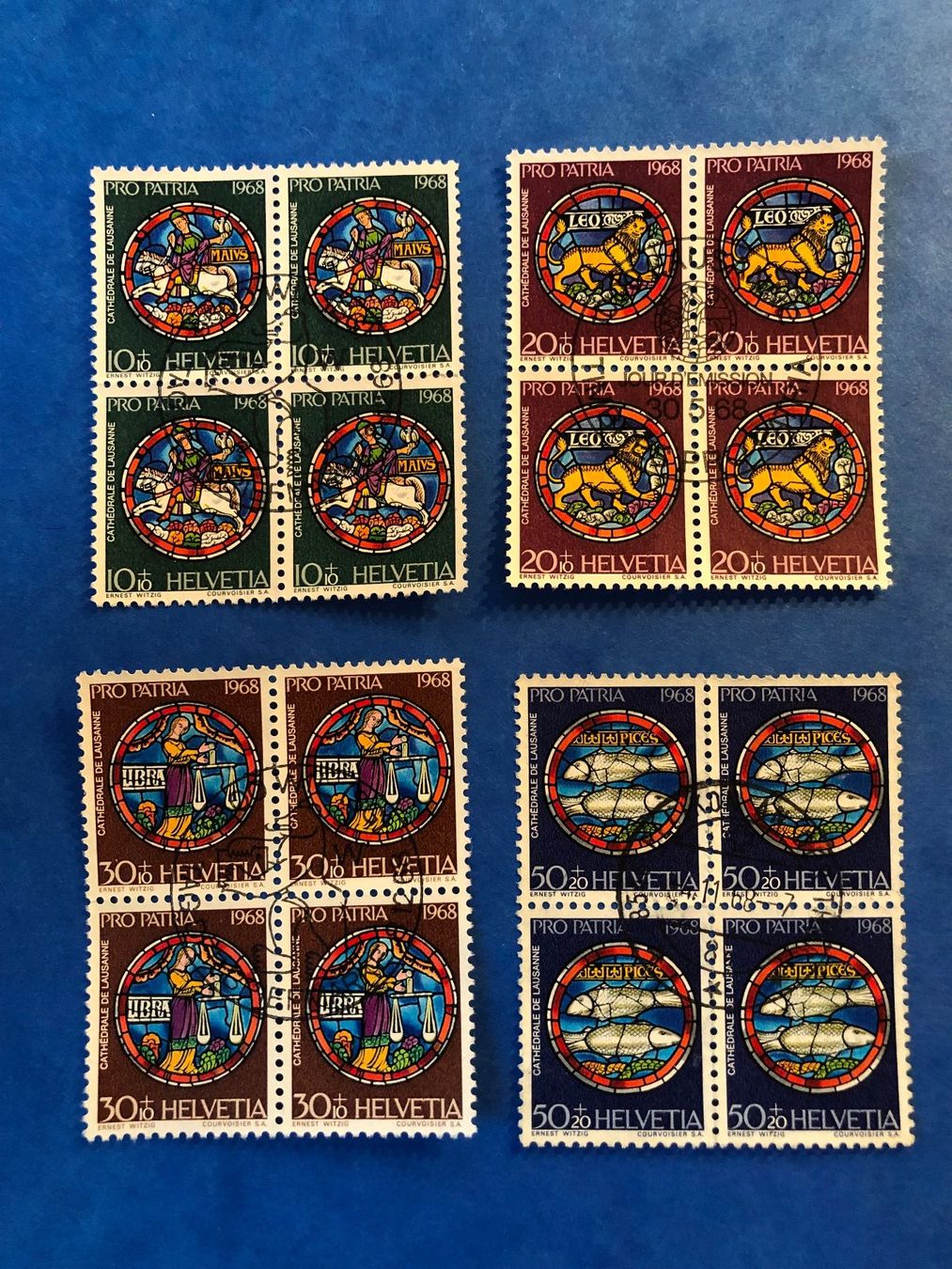 Tutti i francobolli: PP1968 - bloc 4 oblitérés - Zu B138-B141 – Usato da Bulle venduto da Claude1630