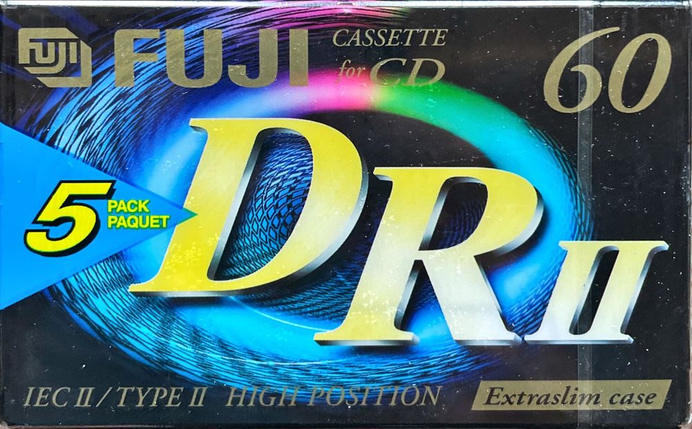 Vintage cassettes Fuji Dr-ii 60 Type I neuves scellées - France
