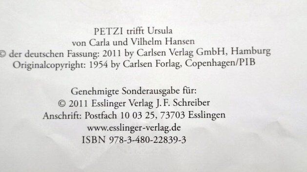 Libri: Petzi trifft Ursula Kinderbuch Esslinger – Usato da Wetzikon ZH venduto da strubeli024 4