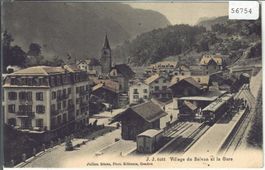 Village de Salvan et la Gare - coloriert