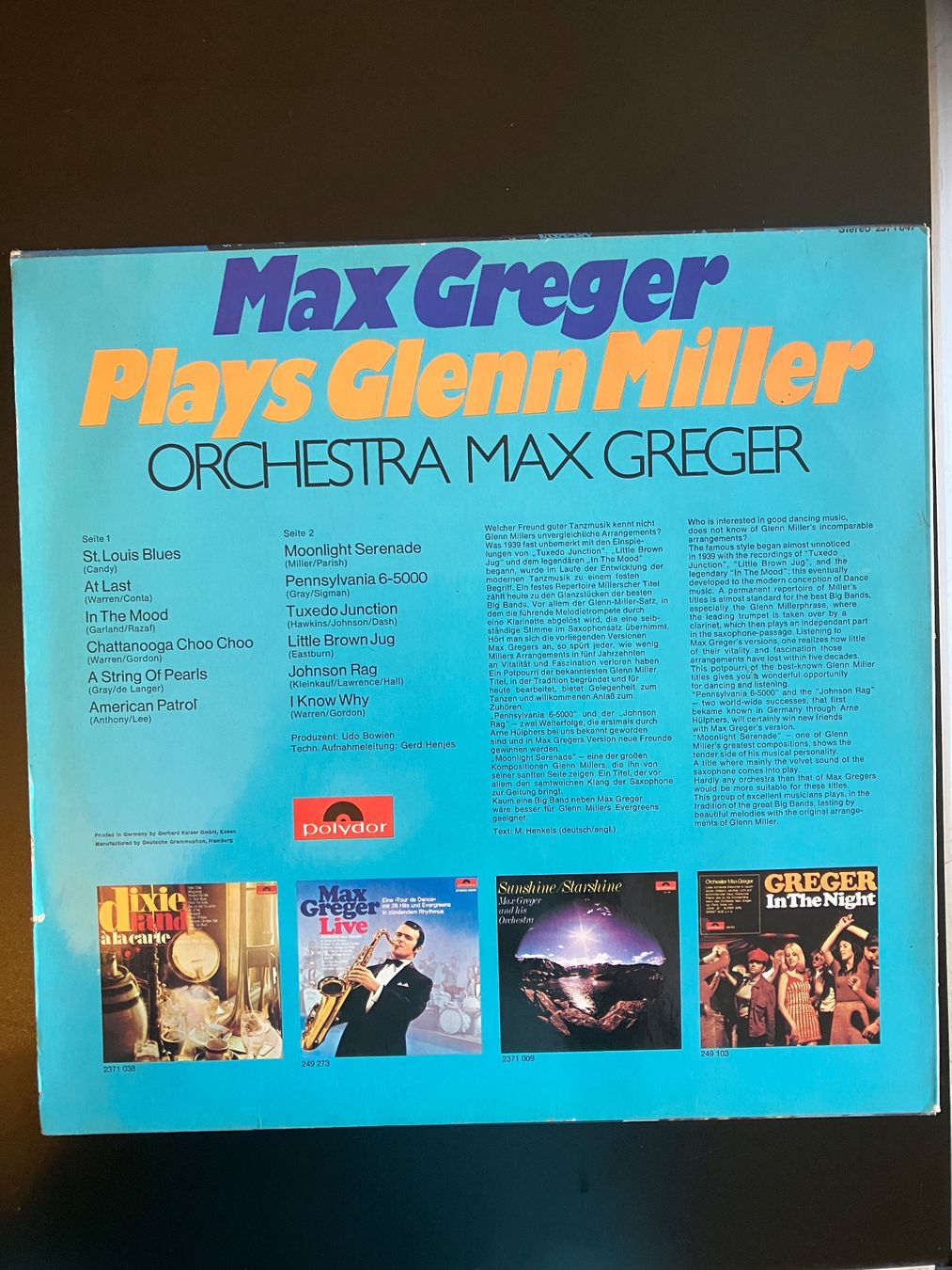 Dischi in vinile: Max Greger Plays Glenn Miller Vinyl LP – Usato da MURALTO venduto da Kollektorin 1