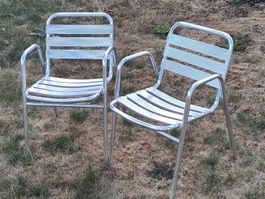 Chaises aluminium jardin lot de 2 bon état
