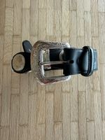 Western Gürtel-Ceinture Cuir noir – taille US 38 / 95–100 c