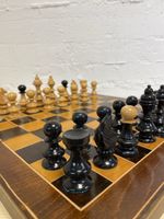 Schach & Dame Spielbrett Set Holz Vintage Klappbar