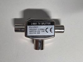 2-fach Radio Splitter EU-2501 Antennen-Verteiler, Koax-Steck