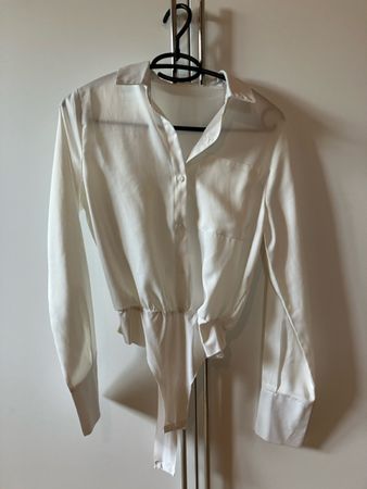 Elegantes Bodyhemd in Weiss, Grösse XS