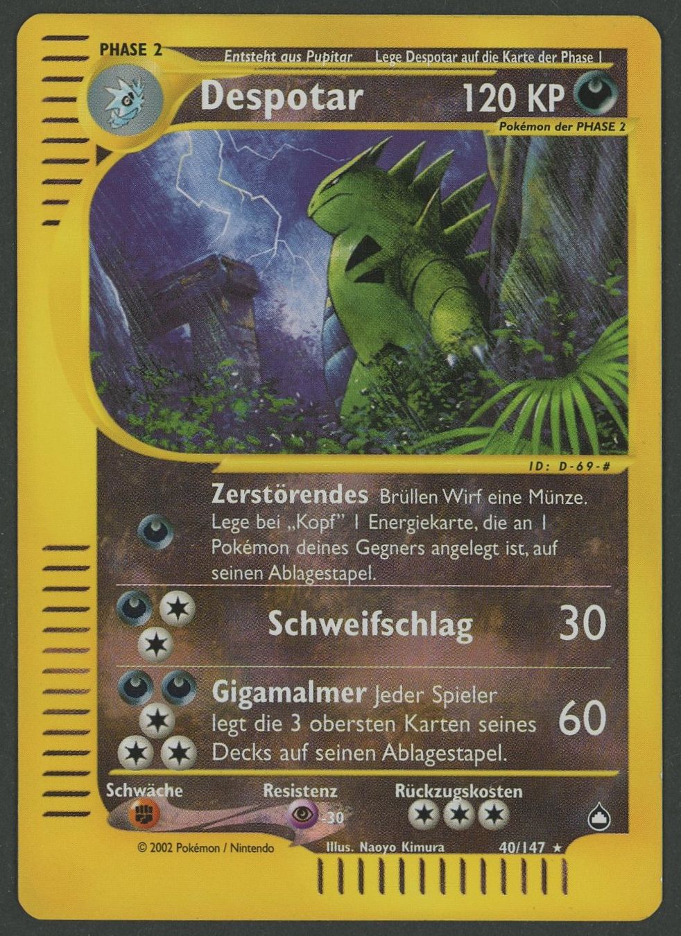 Pokémon Carte collezionabili: Despotar Reverse Holo 40/147 Aquapolis DE ab 1.- – Usato da Rupperswil venduto da gengarbasar
