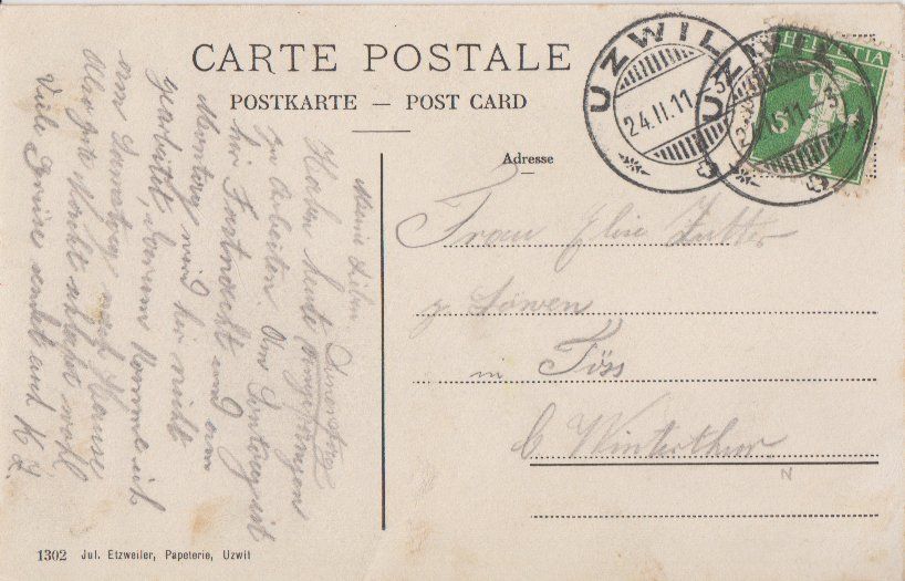 Ansichtskarten: Ansichtskarte FABRIKEN UZWIL 1911 – Gebraucht aus Eschlikon TG von PhilCon 1