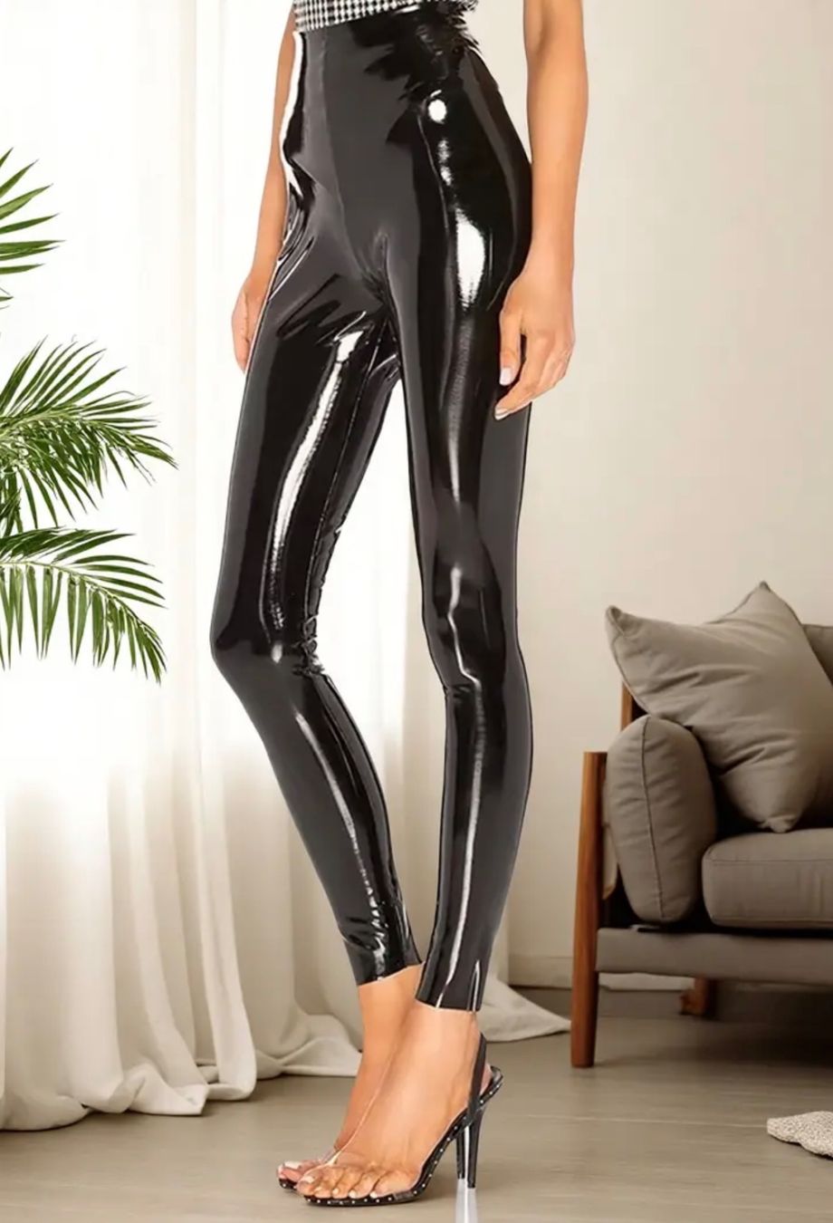 Leggings: Vinyl Lack Leggings Schwarz – Nuovo e nell'imballaggio originale da Uetendorf venduto da Stoun 1