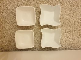 Lot de 4(2x2) coupelles apéritif, blanche, excellent état