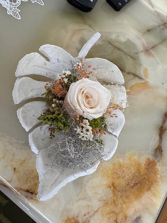 Tutte le decorazioni: Blumendeko Blatt mit Rose – Nuovo (secondo la descrizione) da Luzern venduto da Brokiland 1