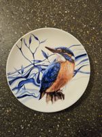 Heinen Delfts Blauw Wandteller mit Eisvogel Motiv
