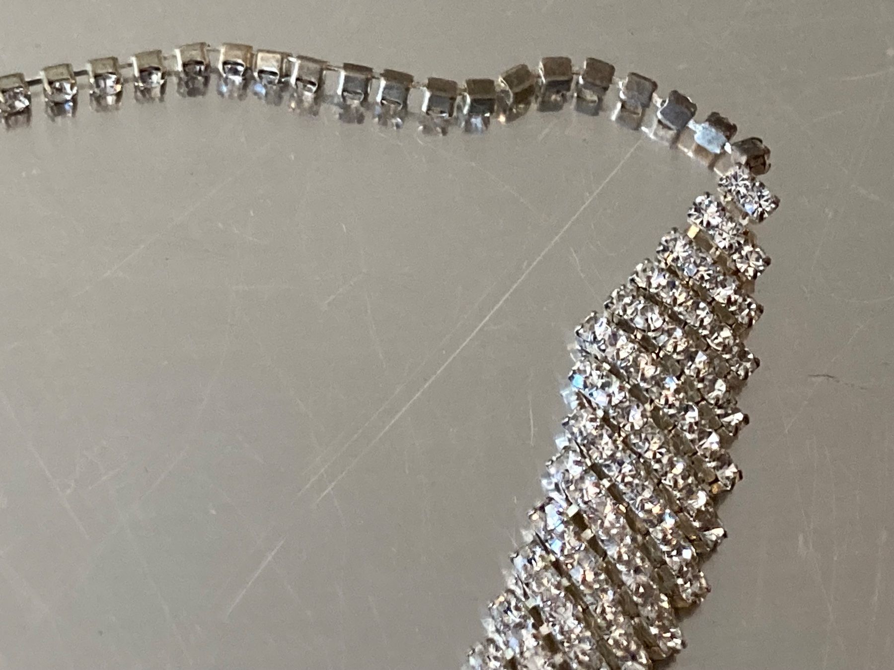 Catenine: Collier Strass Argenté Bijou de soirée Neuf – Usato da Marly venduto da Antigona71 2