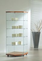 Glasvitrine,ESG Glas,LED, Kirsch,Silber,Wenge(68x68xH.181cm)