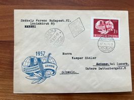 Ungarn Magyar 1957 FDC auf Erstagsbrief (M316)