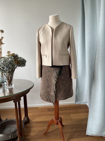Rock aus Tweed mit Fransen, Grösse 38/40