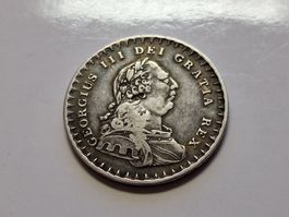 England- 1 Shilling 6 Pence, 1812 silber mit Gegenstempel.