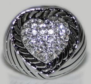 Anelli: HERZ RING-versil.,Swarovski Kristallen – Nuovo e nell'imballaggio originale da Frauenfeld venduto da Bleeddragon