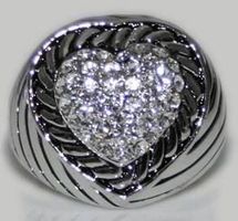 HERZ RING-versil.,Swarovski Kristallen